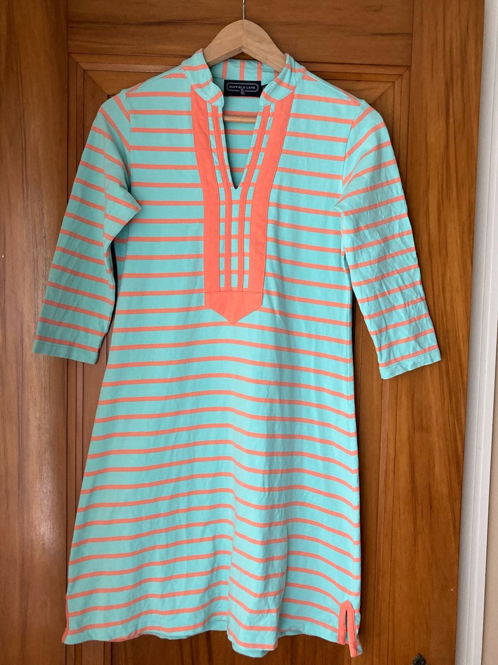 Duffield Lane / Spring Lake dress in Mint and Coral Stripes